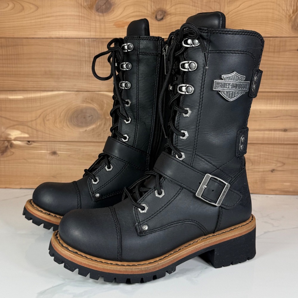 Harley Davidson Performance Albara Leather Boots D87066 Womens 6.5 M Biker